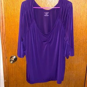Lane Bryant size 26 purple sweetheart neckline top